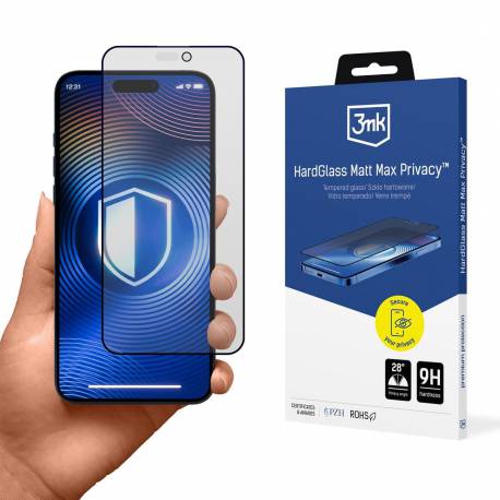 Szkło Hartowane 3Mk Hardglass Matt Max Privacy Na Apple Iphone 15 Pro Max