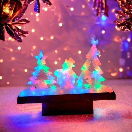 Wisząca Ozdoba Xxl Choinki Z Bałwankiem Multikolor Led Lamp15Multi