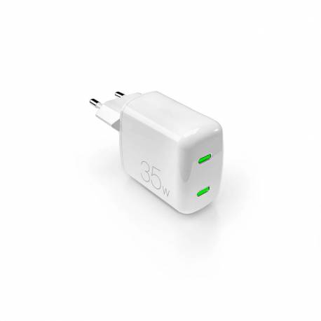 Ładowarka Sieciowa Puro Minipro 35W Gan 2Xusb-C - Biała