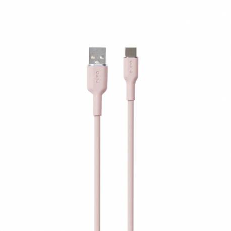 Kabel Puro Soft Usb-A - Usb-C 1,5M - Różowy