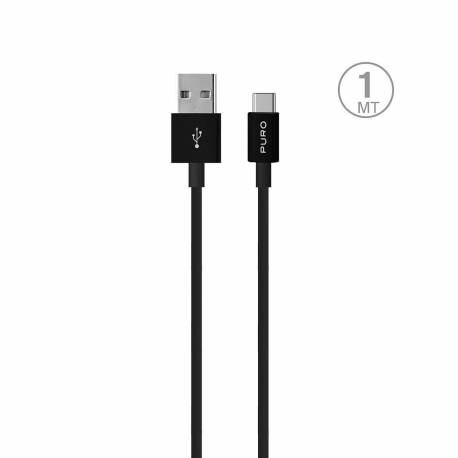 Kabel Puro White Usb-A Usb-C 1M - Czarny