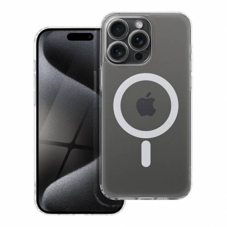 Futerał Frost Mag Cover Z Ochroną Aparatu Kompatybilny Z Magsafe Do Iphone 15 Pro Max Transparentny