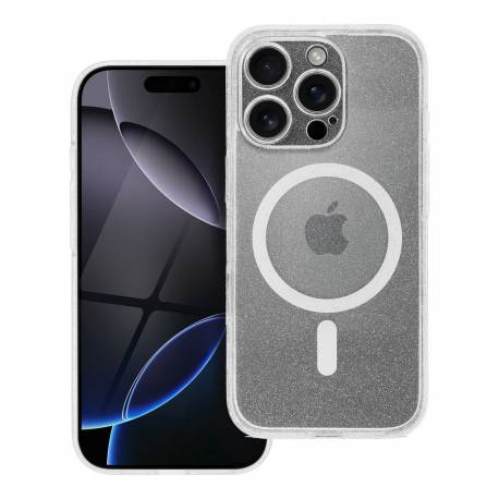 Futerał Clear Mag Cover Z Ochroną Aparatu Kompatybilny Z Magsafe Do Iphone 16 Pro Max Transparent Glitter