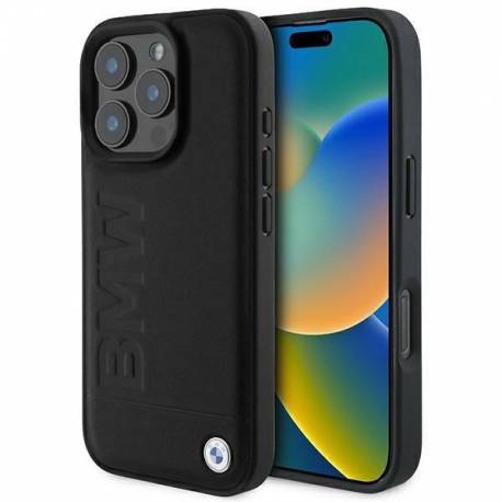 Etui Bmw Leather Hot Stamp Na Iphone 16 Pro - Czarne