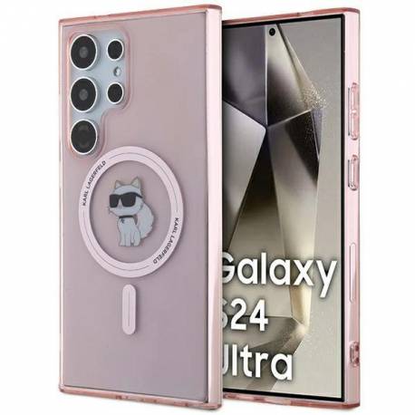 Etui Karl Lagerfeld Iml Choupette Magsafe Na Samsung Galaxy S24 Ultra - Różowe
