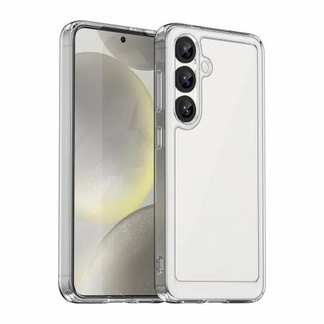 Etui Silikonowe Outer Space Case Z Żelową Ramką Do Samsung Galaxy S25 - Przezroczysto-Czarne