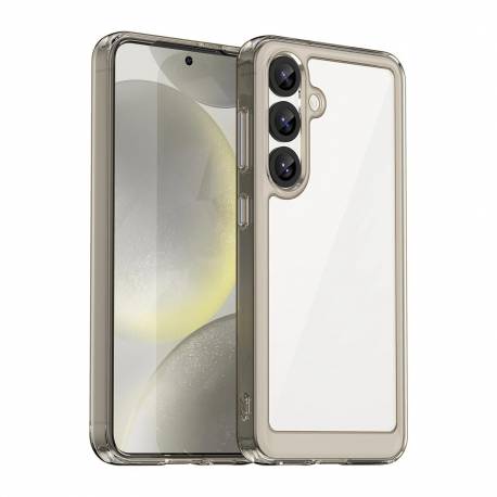 Etui Silikonowe Outer Space Case Z Żelową Ramką Do Samsung Galaxy S25 - Przezroczysto-Czarne