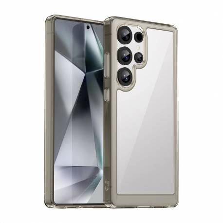 Etui Silikonowe Outer Space Case Z Żelową Ramką Do Samsung Galaxy S25 Ultra - Przezroczysto-Czarne