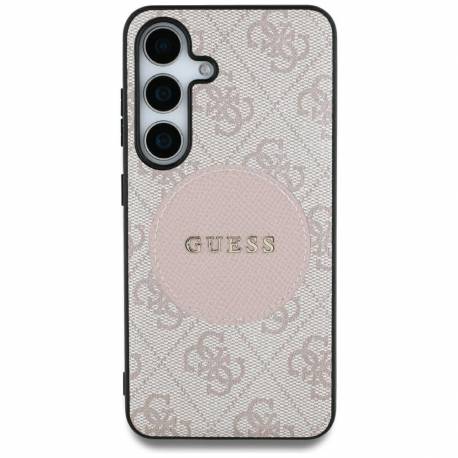 Etui Guess 4G Round Patch Classic Logo Magsafe Do Samsung Galaxy S25 Ultra Różowy