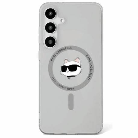 Etui Karl Lagerfeld Button Choupette Head Printed Logo Magsafe Samsung Galaxy S25 Plus Czarny