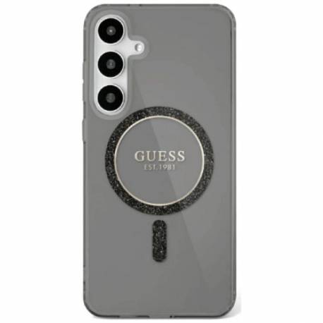 Etui Guess Glitter Circle Classic Logo Magsafe Do Samsung Galaxy S25 Ultra Czarny