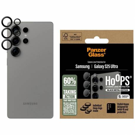 Szkło Hartowane Na Obiektyw Panzerglass Hoops Lens Protector Do Samsung Galaxy S25 Ultra Czarny