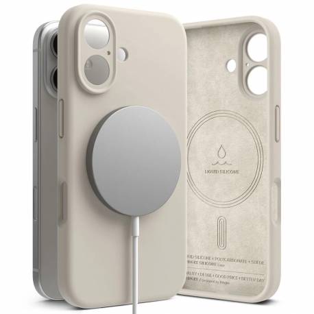 Etui Ringke Silicone Magsafe Na Iphone 16 - Beżowy