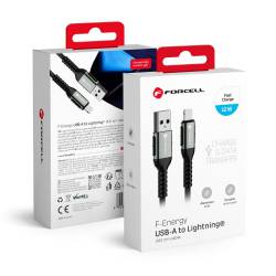 Forcell F-Energy C257 Kabel Usb A Do Lightning 2,4A 12W Cafule 3 M Czarny