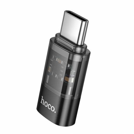 Hoco Adapter Typ C (Męski) Do Lightning (Żeński) Ua36D Transparentny Czarny
