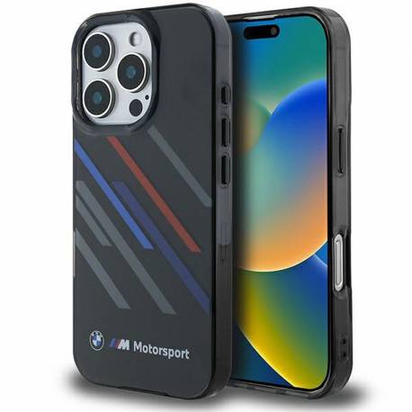 Bmw Futerał Do Iphone 16 Pro Bmhcp16L23Htrak (Motorsport Iml Random Stripes) Black