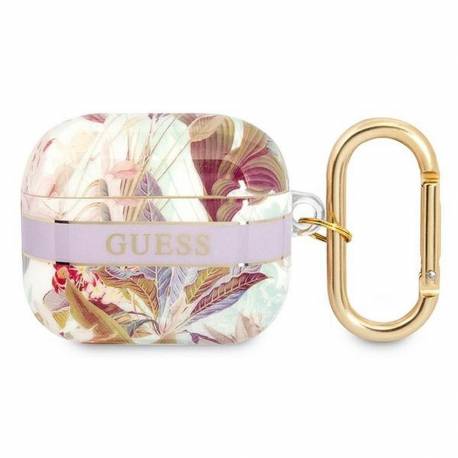 Guess Futerał Do Apple Airpods 3 Gua3Hhflu (Flower Strap Collection) Fioletowy