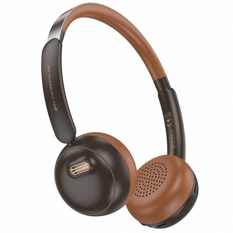 Hoco Słuchawki Bezprzewodowe Bluetooth Nagłowne W62 Brązowe