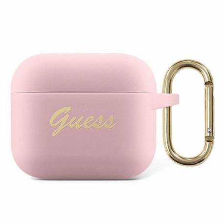 Guess Futerał Do Apple Airpods 3 Gua3Sssi (Silicone Vintage Script) Różowy