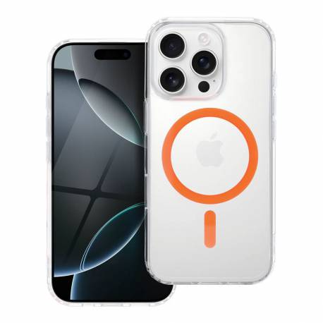Drop Glue Colorful Ring Mag Cover Kompatybilny Z Magsafe Pasuje Do Iphone 11 Pro Pomarańczowy