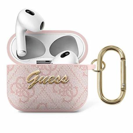 Guess Futerał Do Apple Airpods 3 Gua34Gsmp (4G Script Metal Collection) Różowy
