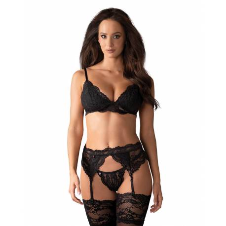 Bielizna-810-Seg-1 Komplet 3-Częściowy Czarny L/xl