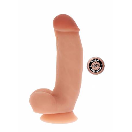 Silicone Dildo 7 Inch W Balls Light Skin Tone