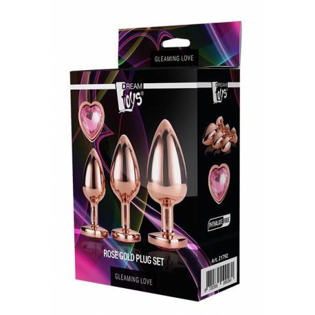 Gleaming Love Rose Gold Plug Set