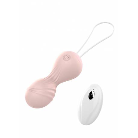 Kulki-Vibrating Silicone Kegel Balls Usb 10 Function / Remote Control -Flesh