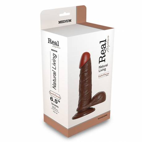 Dildo-Realistic Dildo Real Rapture Brown 6.5