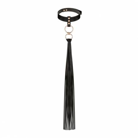Rosy Gold - Collar With Flogger - Black