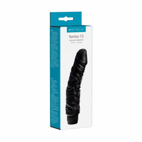 Wibrator-7,5 Perfect Pleasures Curved Veined Rambo Vibe ~ Black (2Aa)