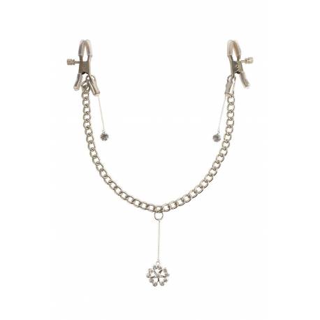 Fetish Fantasy Series Crystal Nipple Clamps Silver