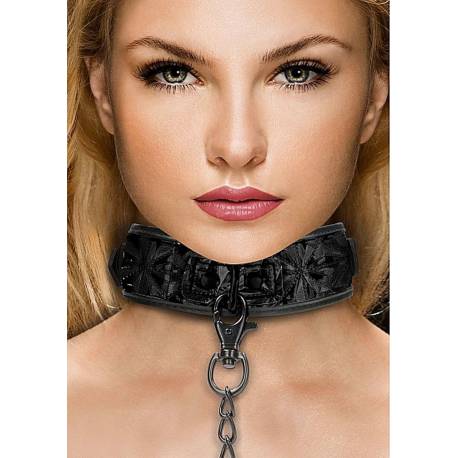 Luxury Collar With Leash - Black