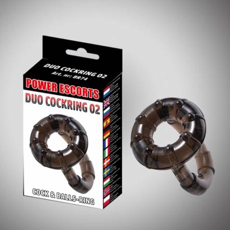 Duo Cockring Black Duo Cock & Ball Cockring Dia 5,5 / 4,5 Cm