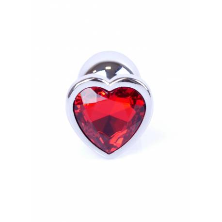Plug-Jewellery Silver Heart Plug- Red