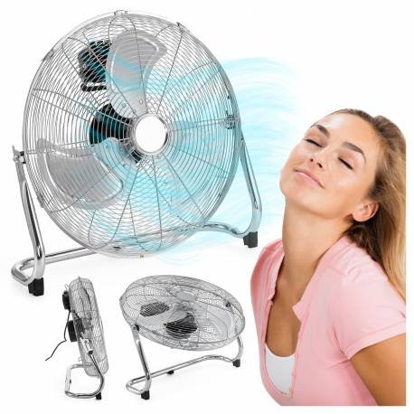 Wiatrak Podłogowy Stojący Wentylator 120W Tyber Silver