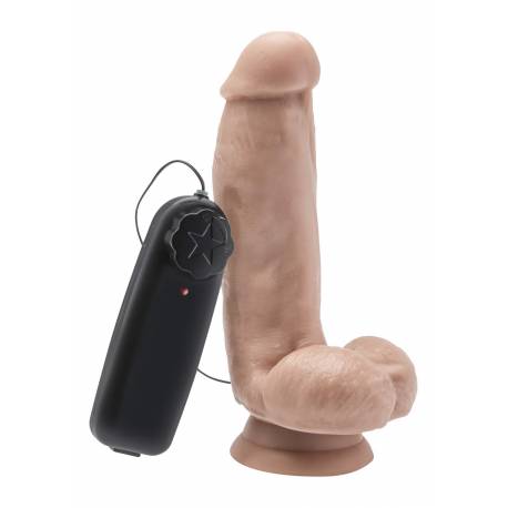 Dildo 6In. With Balls Vibrator Light Skin Tone