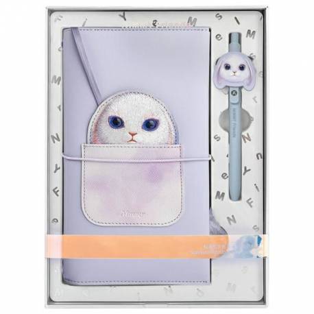 Nimmy Zestaw 2W1 Notatnik + Długopis Big Eyed Pet 2.0 Rabbit Fioletowy