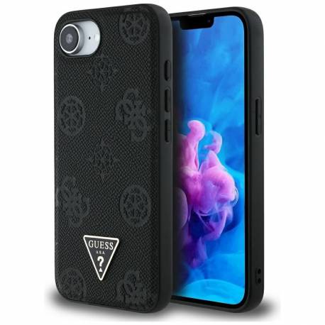 Guess Futerał Do Iphone 16E (Se 4 2025) Kompatybilny Z Magsafe Guhmpse4Pgbtmk (Grained Pu Hot Stamp Peony Triangle Logo) Czarny