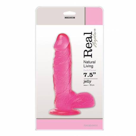 Dildo-Jelly Dildo Real Rapture Pink 7.5