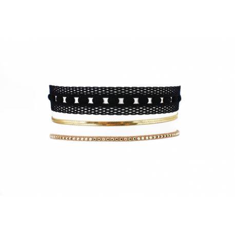 Naszyjnik Choker Koronka - Czerń N520Cz