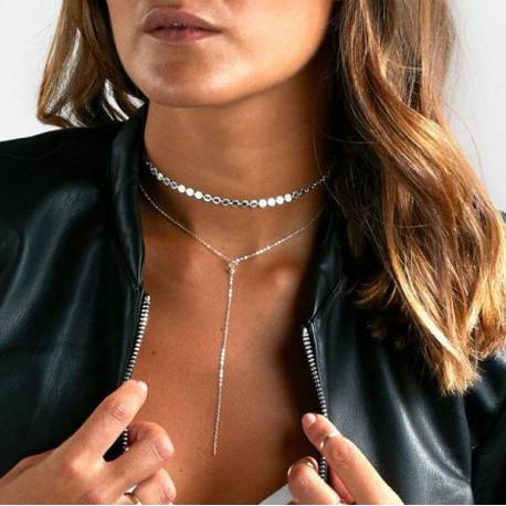 Naszyjnik Choker Wpadający Z Diamencikiem N537S