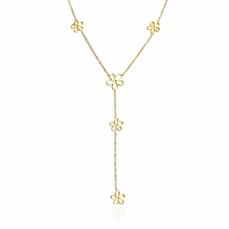 Naszyjnik Stal Szlachetna Pozłacana 14K Złotem, Elegancki, Zwisające Nst2191