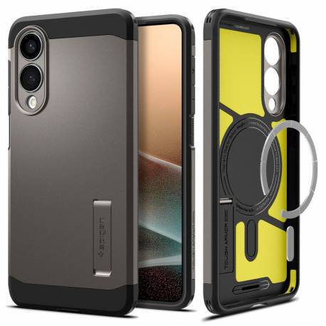 Spigen Futerał Tough Armor Kompatybilny Z Magsafe Do Samsung S25 Edge Gunmetal