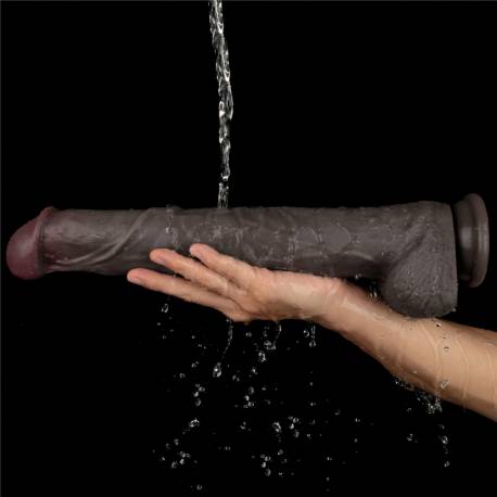 14.5'' Dual Layered Bendable Silicone Cock Xxl(Black)
