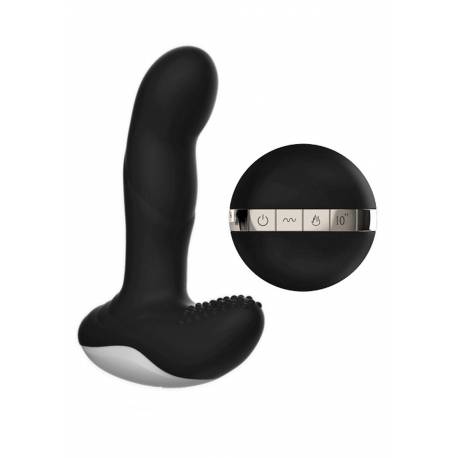 Wibrator-Silicone Massager Usb 7 Function + Pulsator / Heating Black