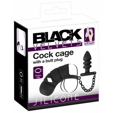 Black Velvets Cock Cage With A