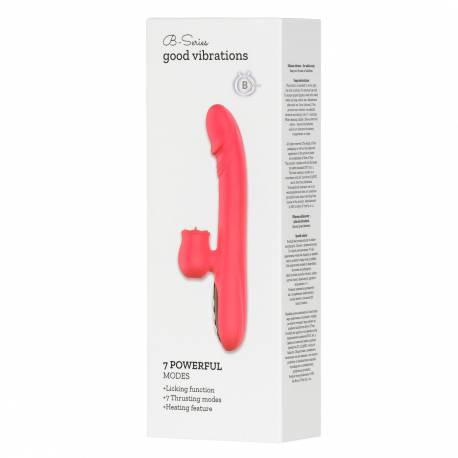 Silicone Vibrator 7 Powerful Modes - Licking, 7 Thrusting Heating, Red
