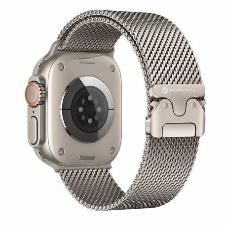 Pasek Do Apple Watch Forcell F-Design Fa11 Zatrzask Stal 38 / 40 / 41 Mm Srebrny